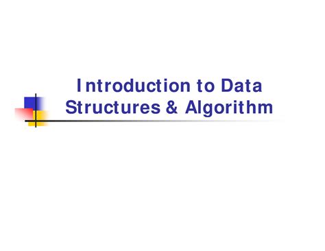 Introduction to Data Structures and Algorithm - I ntroduction to Data ...