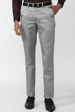 Buy Men Grey Solid Regular Fit Chino Casual Trousers Online - 812938 ...