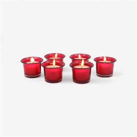 Hosley Highly Fragranced Apple Cinamon Filled Votive Glass Candles - Pack of 6 - Hosley India