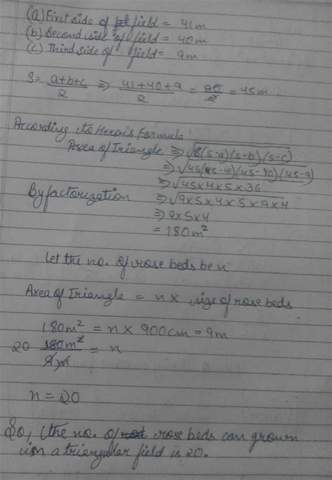 the sides of triangular field are 41m 40m and 9m find the number of ...