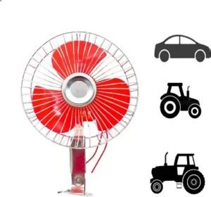 AUTOSITE Red 6 inch 12 Volts DC Fan Run Solar Panel or 12 Volts Car Fan ...