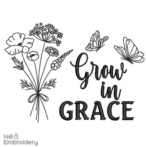 Grow in Grace Embroidery Design - NextEmbroidery