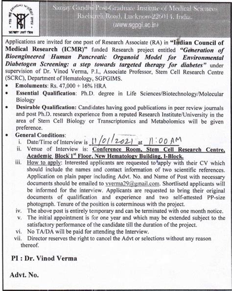 SGPGIMS Stem Cell Biology/Transcriptomics RA Walk IN