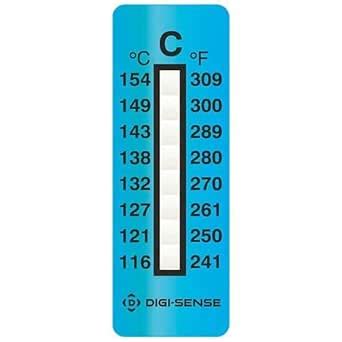 Digi-Sense Irreversible 8-Point Vertical Temperature Label, 240-310F ...