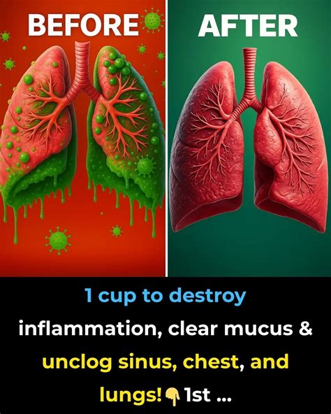 1 cup to destroy inflammation, clear mucus & unclog sinus, chest, and lungs!