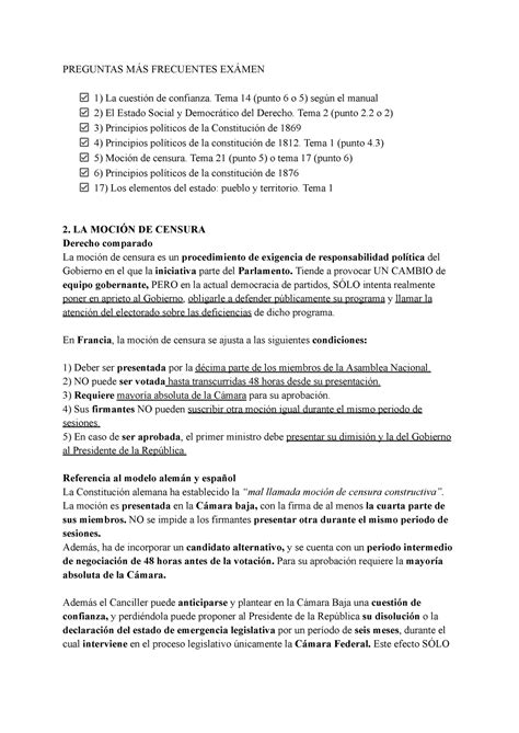 Preguntas desarrollo teoría estado - PREGUNTAS MÁS FRECUENTES EXÁMEN La ...