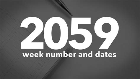 2059 Calendar Week Numbers and Dates - List of National Days