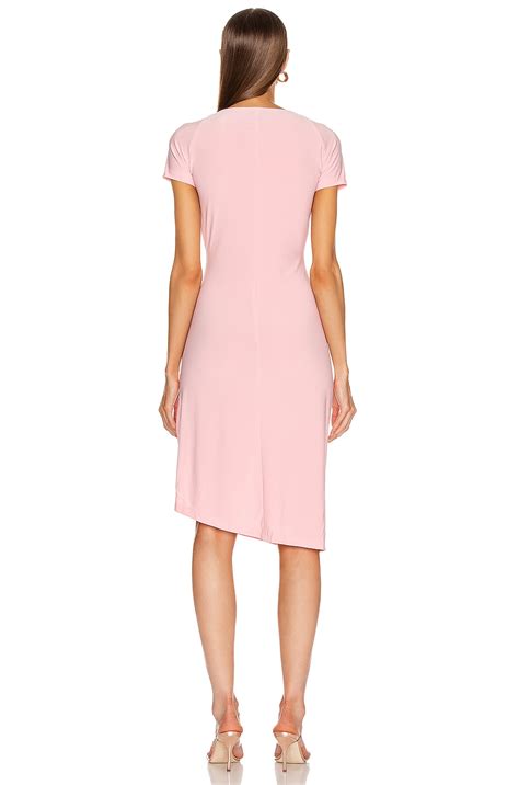 Norma Kamali for FWRD Sweetheart Side Drape Dress in Bubblegum | FWRD