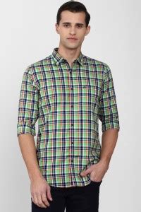 PETER ENGLAND Men Checkered Formal Light Green Shirt - Buy PETER ...