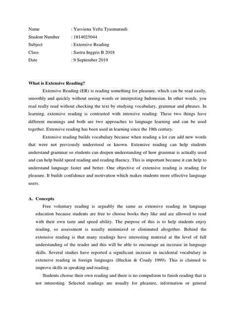 Image result for Extensive Reading Examples