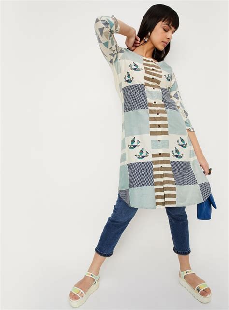 Buy Women Checked A-line Kurta Online at just Rs. 549.0 - 1000012517080 ...