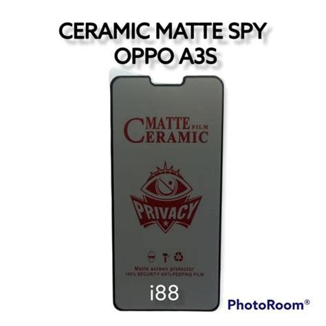 Jual Oppo A3S ceramic matte spy privacy anti intip full cover ...