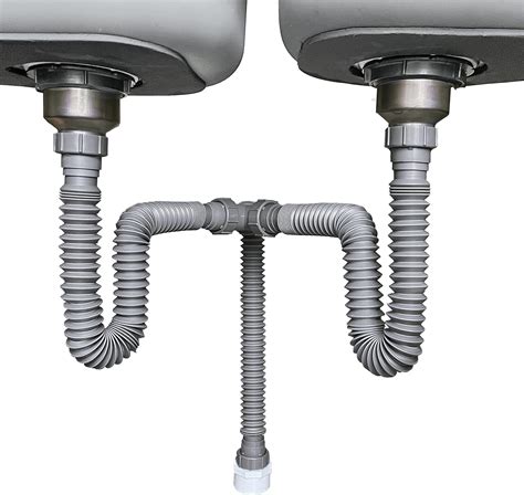 Buy Cinsda Flexible P Trap Kit Fits 1 12" or 1 14" Double Bowl Sink ...