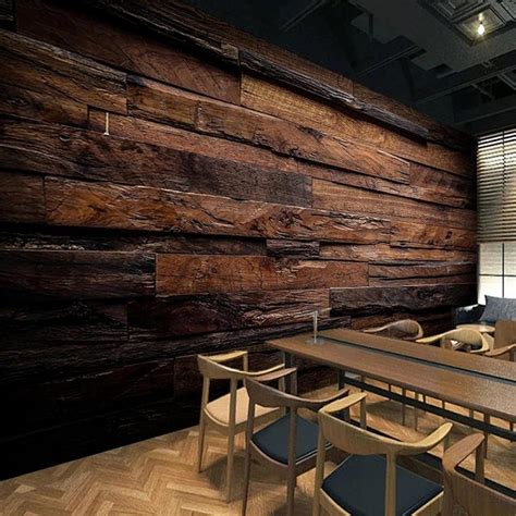 Buy Retro Nostalgic Irregular Wood Panels Wood Grain 3D Wall Murals ...