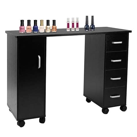 Buy Goujxcy Rolling Manicure Table Nail Desk Workstation, Nail Salon ...