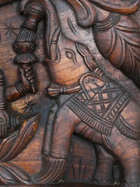 Gajalakshmi with Elephants Wooden Panel-18.5" – Sengottuvel Wood Carvings