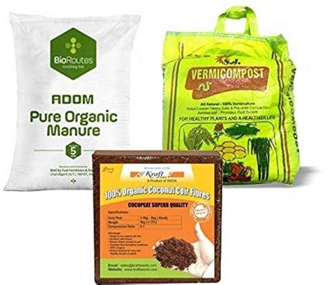 Kraft Seeds KSSA02 Vermicompost & Cocopeat Low EC & Organic Manure ...