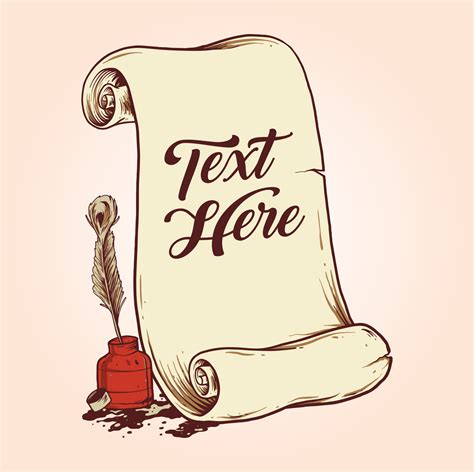 Old paper scroll with writing ink Vector illustrations for your work ...