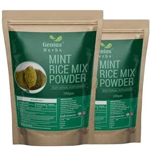 Genius Herbs Mint Rice Mix Powder - 100gms | Natural breath freshener ...