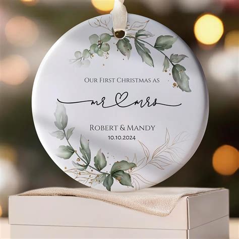 Amazon.com: 2025 Mr & Mrs First Christmas Ornament, Personalized Our ...