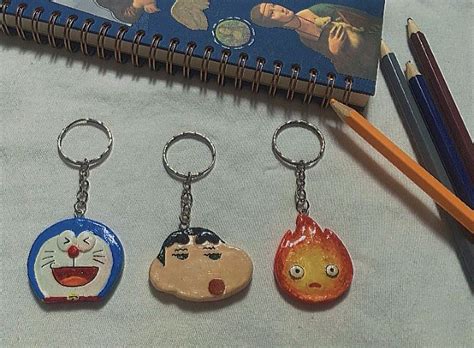 Clay keychains | Book art diy, Clay keychain, Clay crafts