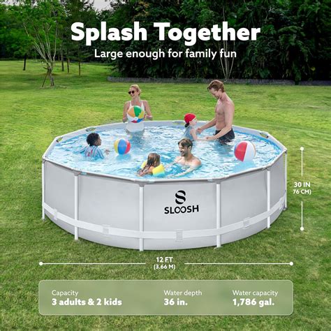 SLOOSH Round Above Ground Pool - 12ft x 30inch India | Ubuy