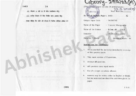 FM BCOM (H) NEP PYQ by Abhishek Patel - Bcom hons - Studocu