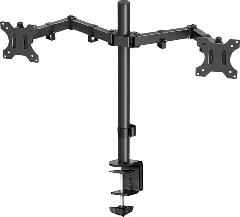AmazonBasics Dual Monitor Stand - Height-Adjustable Arm Mount, Steel ...