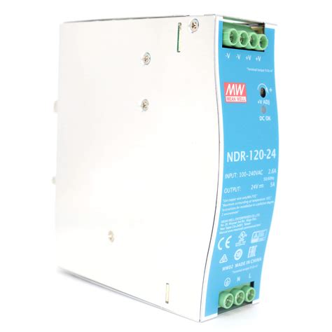Amazon.com: Mean Well NDR-120-24 AC/DC 24V 5A 120W Industrial DIN Rail ...