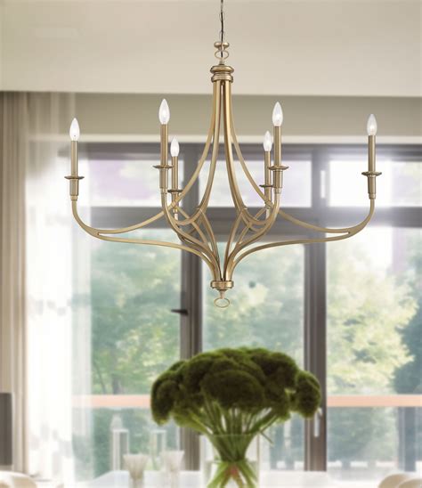Minka Lavery Covent Park 6 -Light Brushed Gold Indoor Metal Chandelier ...