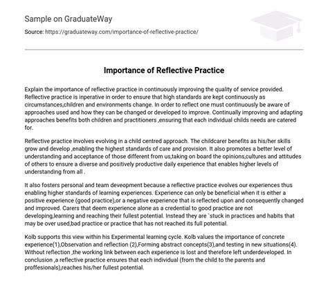 Image result for Importance of Reflective Practice