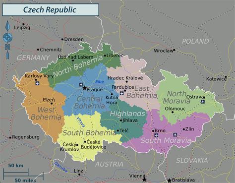 Printable Map Of Czech Republic