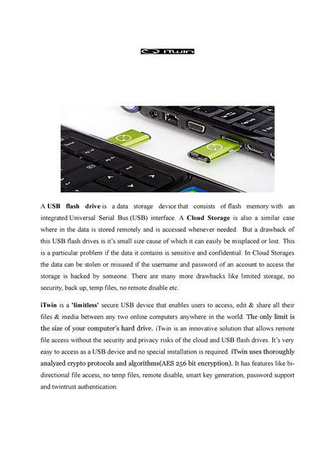 I Twin Limitless Pendrive Technology Seminar Reports - A USB flash ...