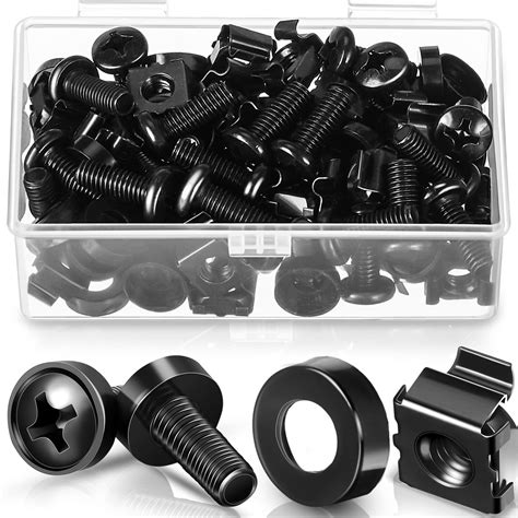 Buy 50 Pack M6 x 16 mm Rack Cage Nuts, Screws and Washers Stainless ...