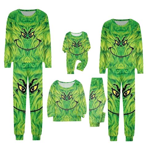 Family Matching Pajamas (Green) - Grinch Matching Pjs Stylish Family ...