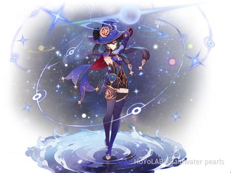 I drew Mona splash art with her new skin Genshin Impact | HoYoLAB