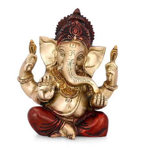 Buy Collectible India Brass Ganesh ganesha murti Idol Elephant God ...