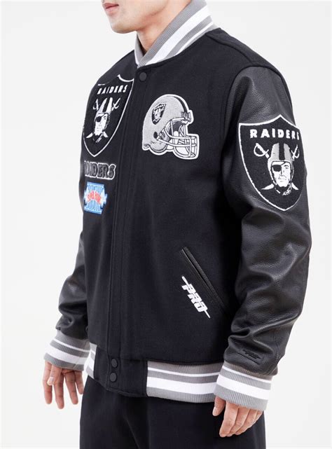 Pro Standard Jacket - Logo Mashup Varsity - Raiders - Black - FOR64186 ...