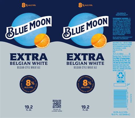 Blue Moon Beer Label Blue Moon Has Different Nutrition Facts If It's