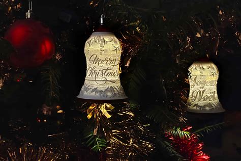 3D Printed Christmas Bell Lithophane + Attribute ItsLitho