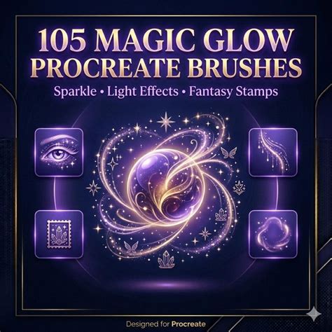 105 Magic Glow Procreate Brushes | Sparkle, Light Effects & Fantasy ...