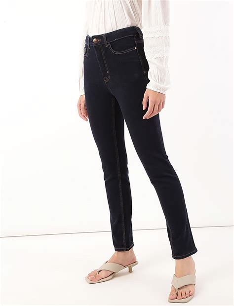Buy Cotton Mix Plain Slim Fit Jeans at Marks & Spencer