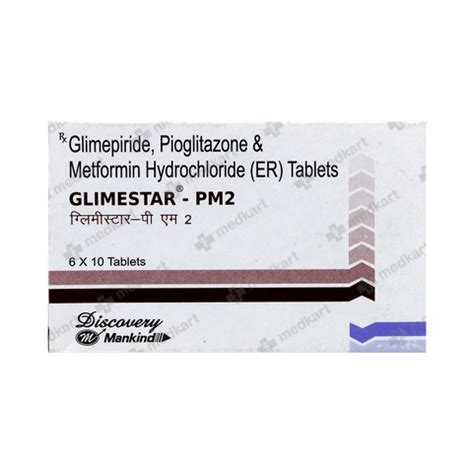 GLIMESTAR PM 2MG 10 TABLET 10'S, Price, Composition & Generic ...