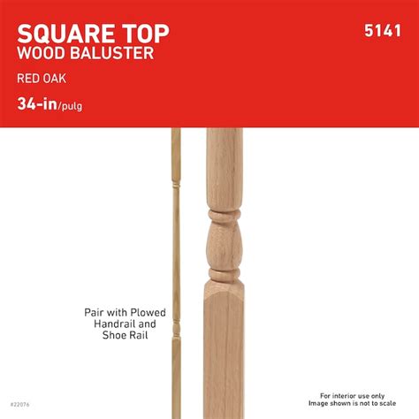 L.J. Smith Stair Systems 34-in x 1.25-in Unfinished Red oak Square top ...