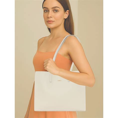 Buy ESBEDA Off White Colour Classic Structured Tote Bag For Women Online