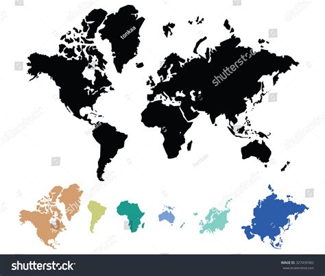 Vector Map of World Continents 的图像结果