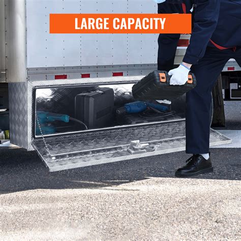 VEVOR Underbody Truck Box, 60"×17"×18" Pickup Storage Box, Heavy Duty Aluminum Diamond Plate ...