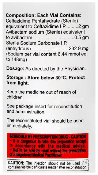 Zeftabac 2000500 Mg Injection 20 Ml - Uses, Side Effects, Dosage, Price ...