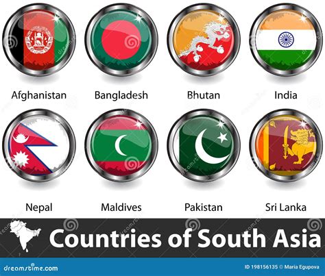 Countries of South Asia stock vector. Illustration of afghanistan ...