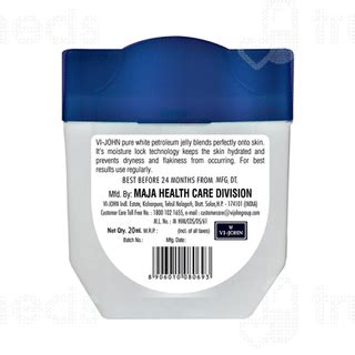 Vi John White Petroleum Jelly 20ml - Uses, Side Effects, Dosage, Price ...